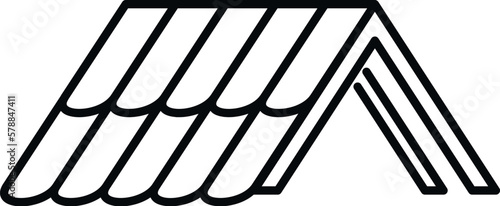 Architecture roof icon outline vector. House repair. Roofer metal