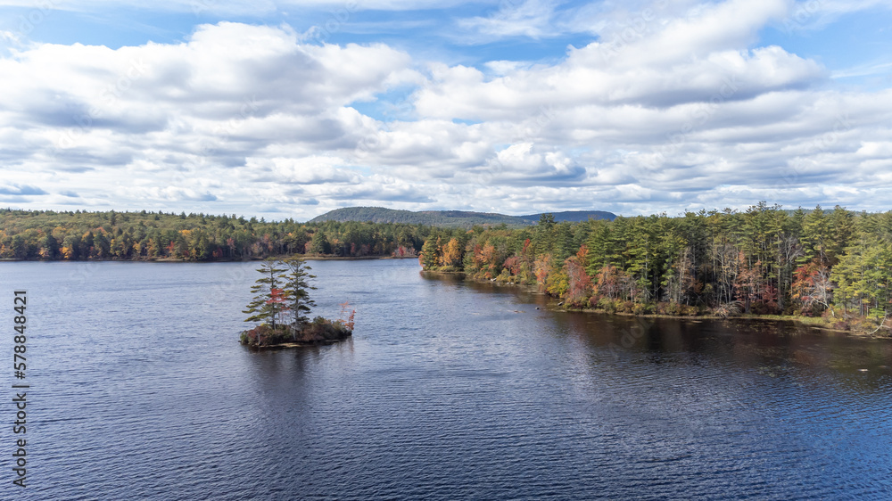 New Hampshire Lake Drone