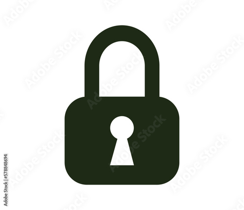 Monochromatic padlock and lock icon.