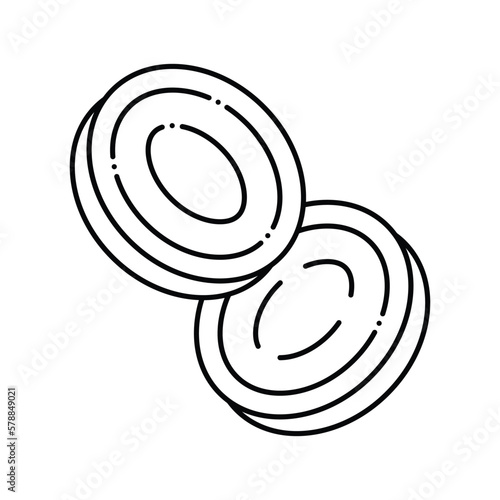 falling gold coin line icon vector illustration