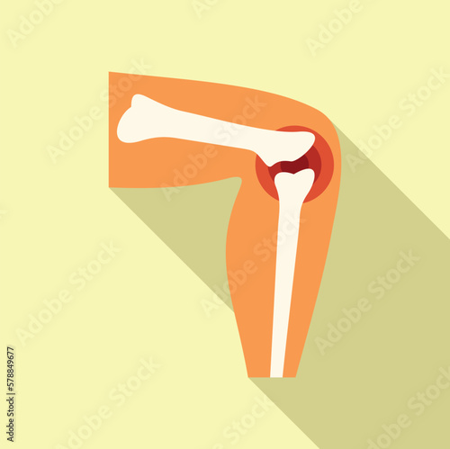Knee problem icon flat vector. Joint pain. Doctor bone