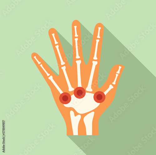 Hand arthritis icon flat vector. Medical disease. Body rheumatism