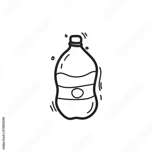 doodle gallon icon outline vector