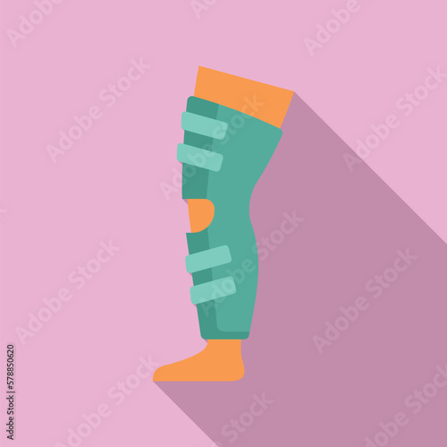 Leg treatment icon flat vector. Medical disease. Doctor inflammation
