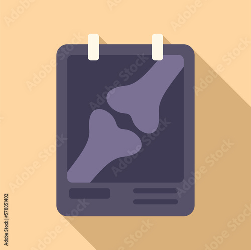 Bone xray image icon flat vector. Medical pain. Doctor treatment