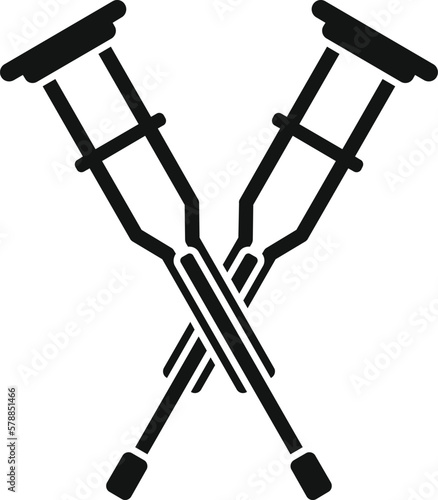 Crutches icon simple vector. Medical disease. Knee joint