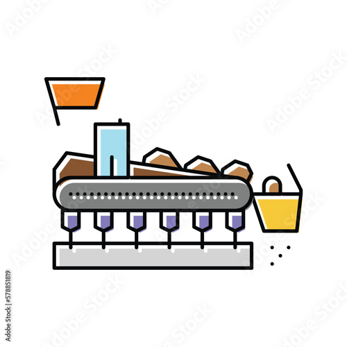 sinter plant steel production color icon vector illustration