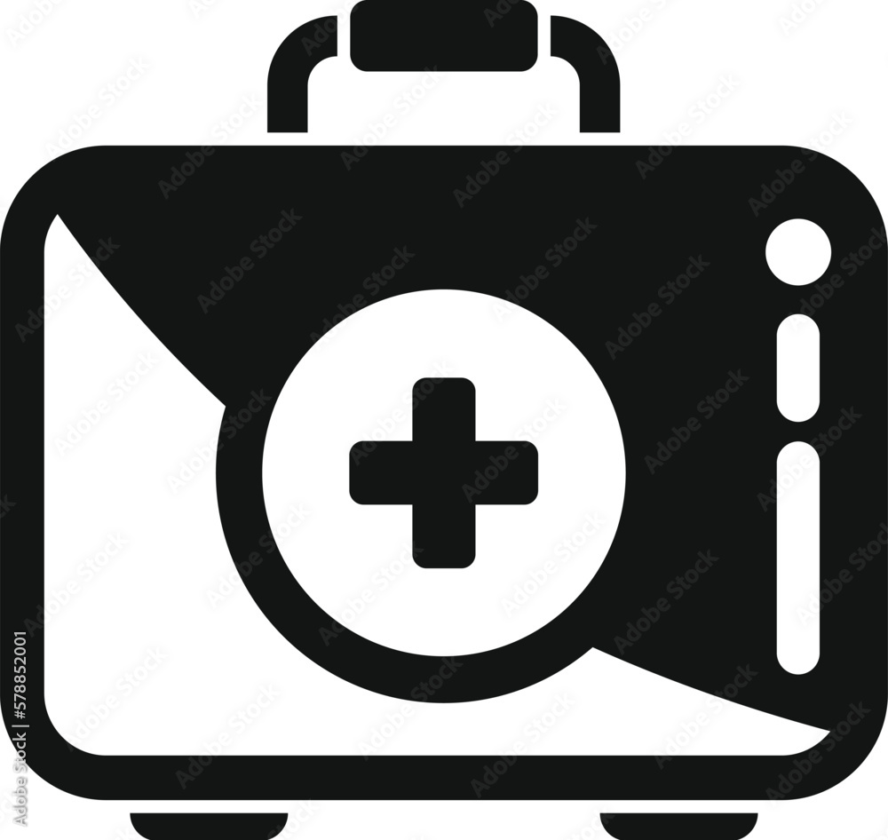 Obraz premium First aid kit icon simple vector. Medical disease. Doctor hospital