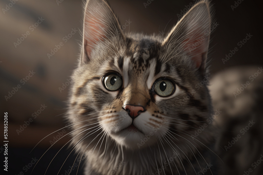 Close-up of a cat's face, ai Close-up of a cat's face, ai