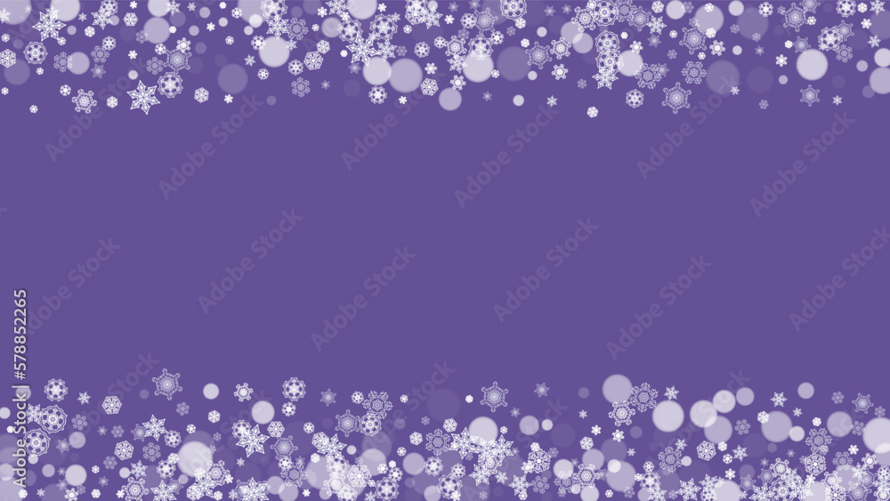 Snow window with ultra violet snowflakes. New Year backdrop. Winter frame for flyer, gift card, party invite, retail offer and ad. Christmas trendy background. Holiday snowy banner with snow window Snow window with ultra violet snowflakes. New Year backdrop. Winter frame for flyer, gift card, party invite, retail offer and ad. Christmas trendy background. Holiday snowy banner with snow window