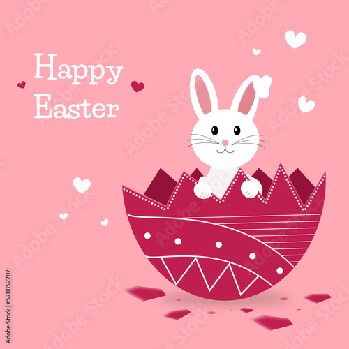 Happy Easter card with bunny