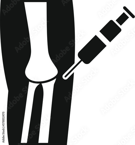 Knee injection icon simple vector. Medical disease. Health hospital