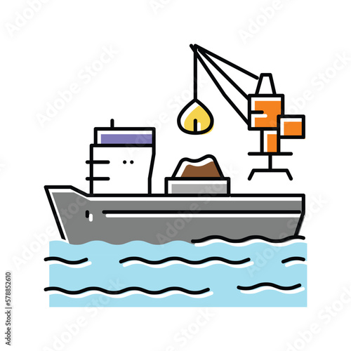 unloading steel production color icon vector illustration