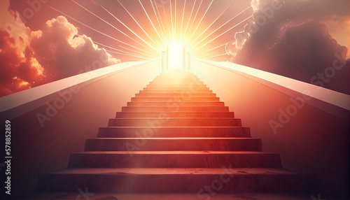 Tela Stairs leading to the gates of heaven. Generative AI
