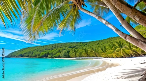 beach with coconut trees © Wagner