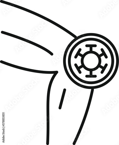 Knee pain icon outline vector. Medical disease. Body doctor