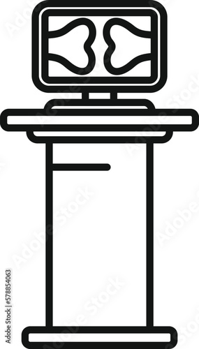 Knee xray image icon outline vector. Joint pain. Medical body