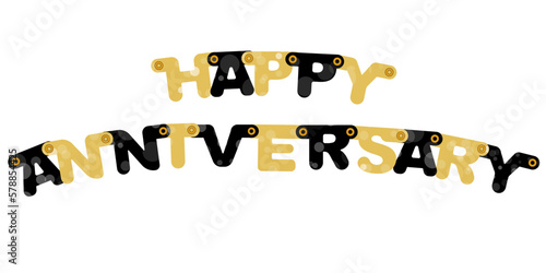 Happy Anniversary Banner Letters 