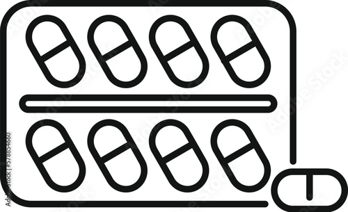 Capsule pills icon outline vector. Arthritis pain. Medical disease