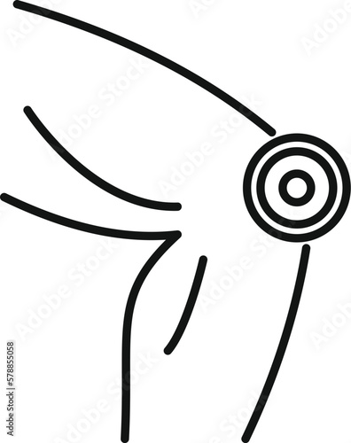 Knee pain icon outline vector. Joint disease. Foot injury