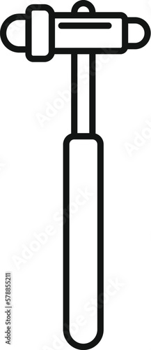 Medical bone hammer icon outline vector. Pain disease. Knee doctor