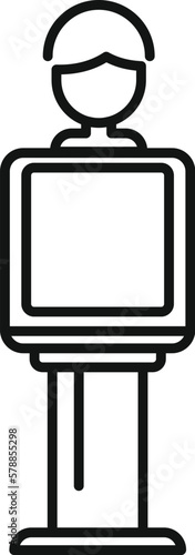 Medical image icon outline vector. Pain disease. Body treatment