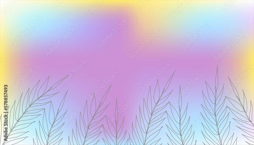 Obraz premium Spring bright abstract background for the banner. Flowers, plants. Space for text. Gradient. Vector illustration.