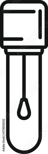 Test swab icon outline vector. Corona lab. Check sample