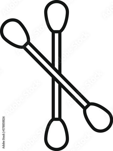 Nasal swab icon outline vector. Corona lab. Check nose