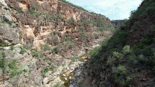 Spectacular aerial footage of Porcupine Gorge in outback Queensland Australia photo