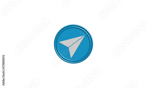 Realistic 3d send or new message icon