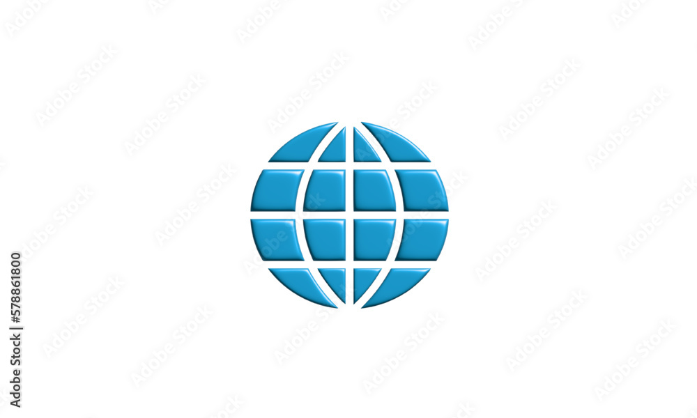 3d blue website icon on white background. vector illustration 3d blue website icon on white background. vector illustration