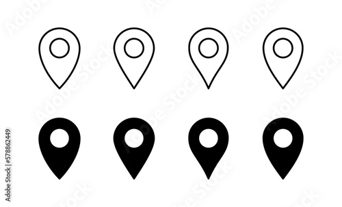 Pin icon vector for web and mobile app. Location sign and symbol. destination icon. map pin