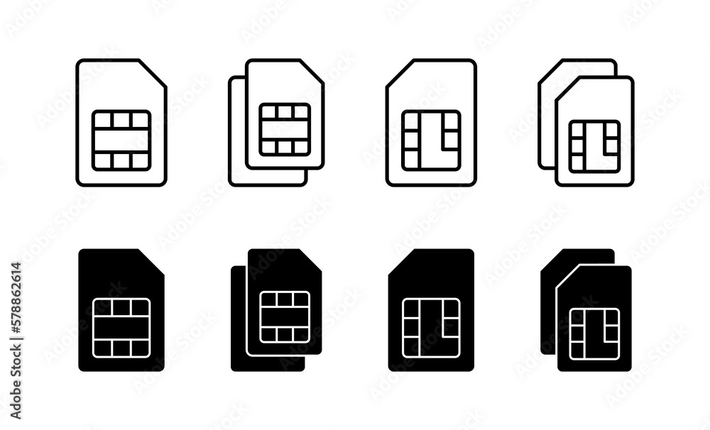 Sim card icon vector for web and mobile app. dual sim card sign and symbol Sim card icon vector for web and mobile app. dual sim card sign and symbol