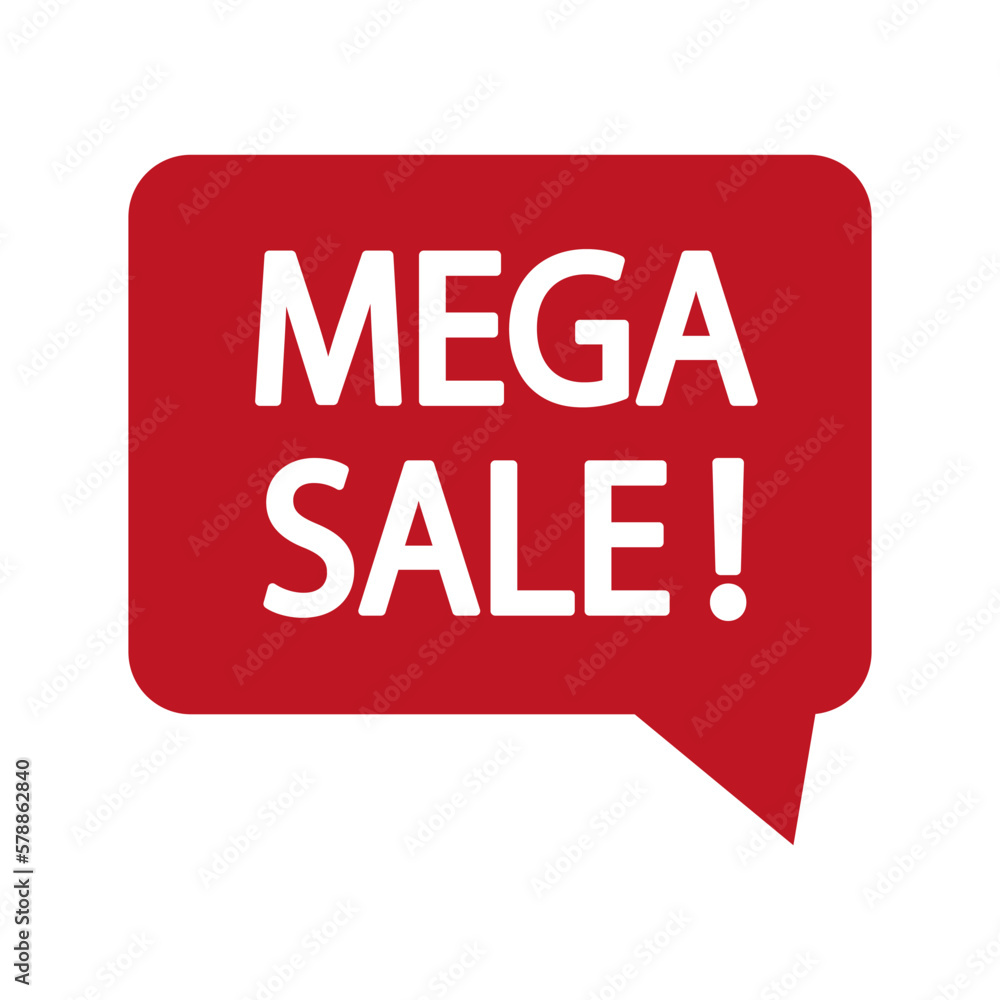 Fototapeta premium red message mega sale. Discount promotion. Business concept. Text message. Vector illustration.