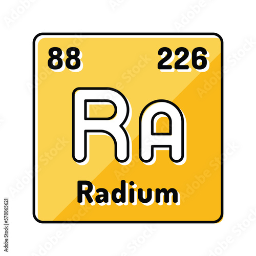 radium chemical element color icon vector illustration