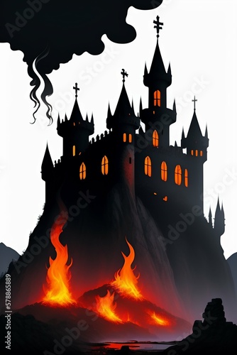 Eerie Burning Castle 001