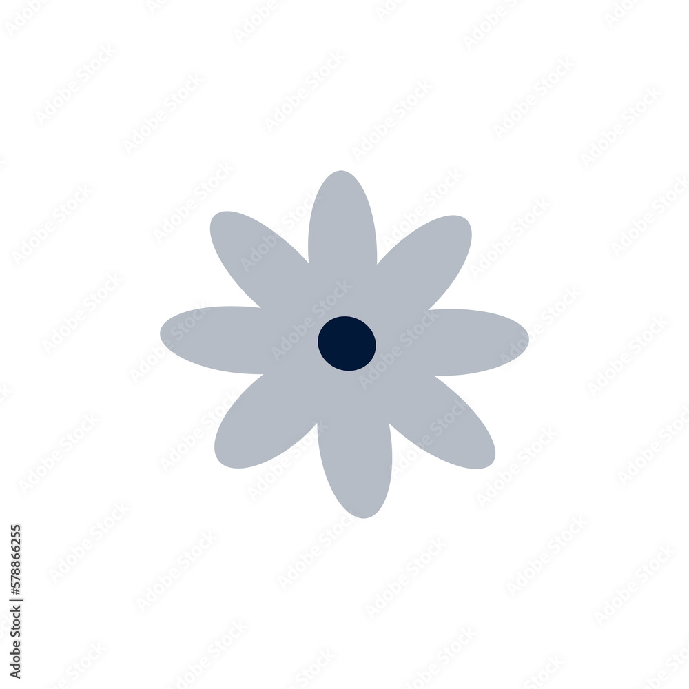 Retro flower 60s in doodle style sign Retro flower 60s in doodle style sign