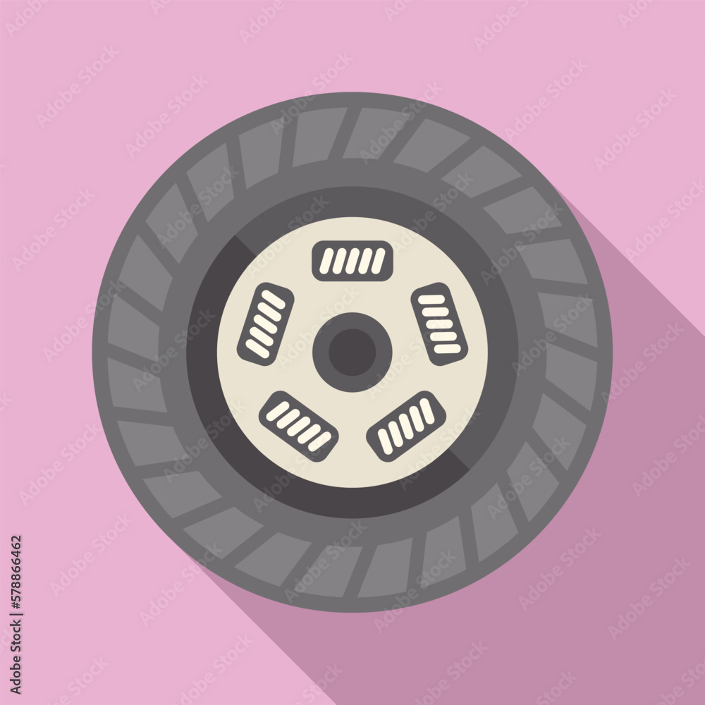 Obraz premium Clutch equipment icon flat vector. Car disk. Machine system