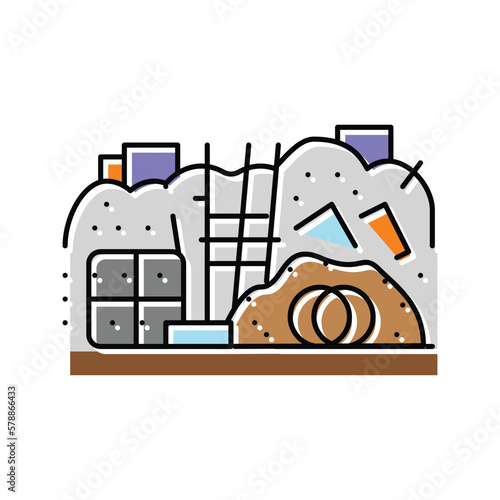 scrap steel steel production color icon vector illustration