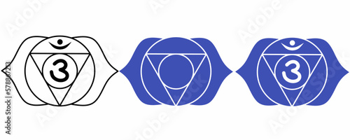 eye chakra symbol set isolated on white background.ajna icon