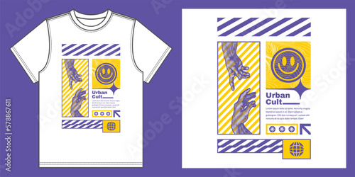 Streetwear design and poster design urban surrealism style for t-shirt and print art