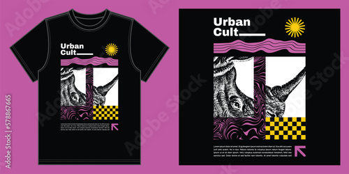 Streetwear design and poster design urban surrealism style for t-shirt and print art