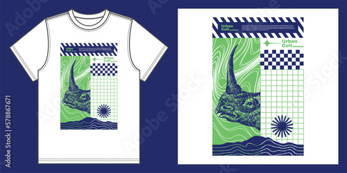 Streetwear design and poster design urban surrealism style for t-shirt and print art
