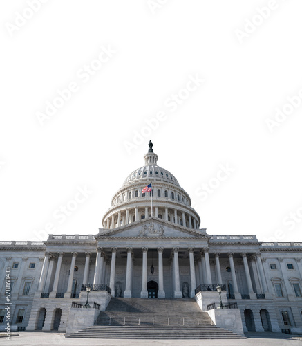 United States Capitol building in Washington DC with cut out background. © trekandphoto