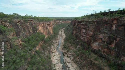 Spectacular aerial footage of Porcupine Gorge in outback Queensland Australia photo