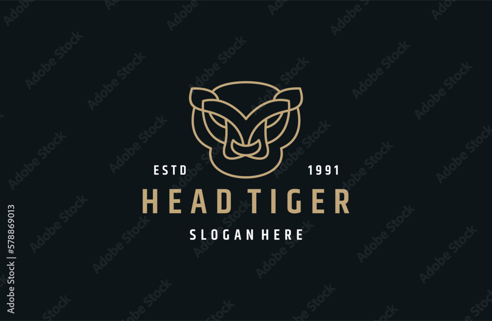 tiger head line art logo vector icon template tiger head line art logo vector icon template
