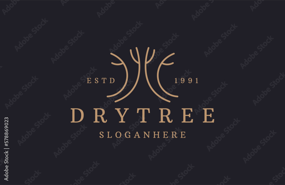 dry tree logo design, dry season with logo line art dry tree logo design, dry season with logo line art