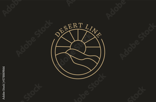 landscape desert line logo vector icon symbol graphic design illustration