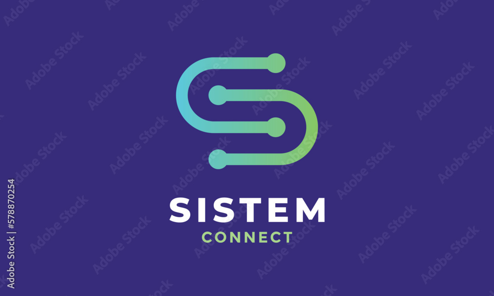 Logo vector letter S link minimalist design alphabet logotype network connection concept Logo vector letter S link minimalist design alphabet logotype network connection concept